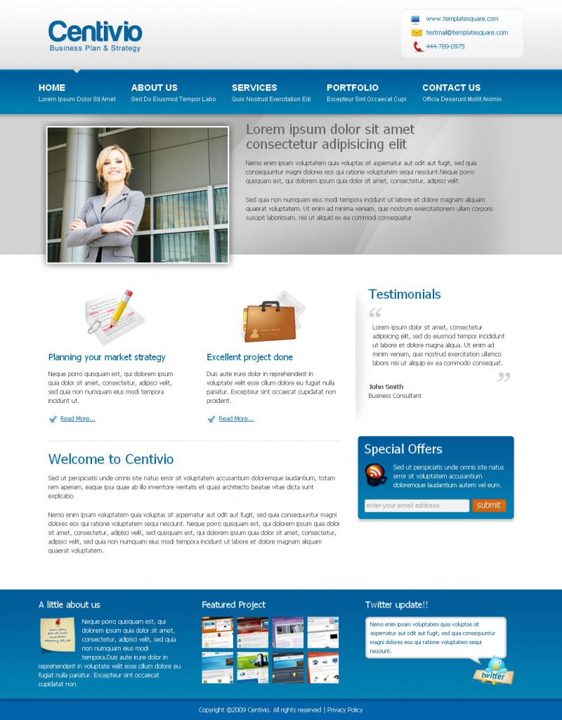03 centivio home blue 800x1024 5 Professional WordPress Themes. 
