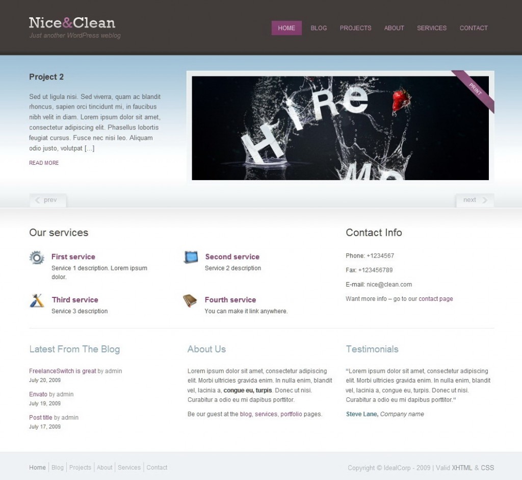 niceclean 1024x941 5 Professional WordPress Themes. 